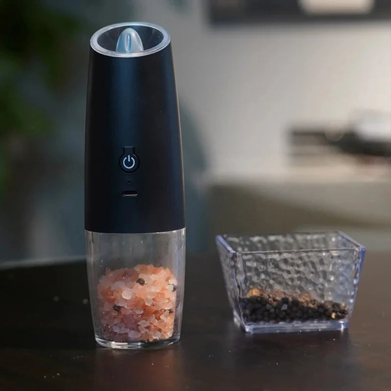 USB Rechargeable Electric Salt and Pepper Grinder Adjustable Coarseness Large Capacity Auto Spices Grinders Kitchen Cooking Tool