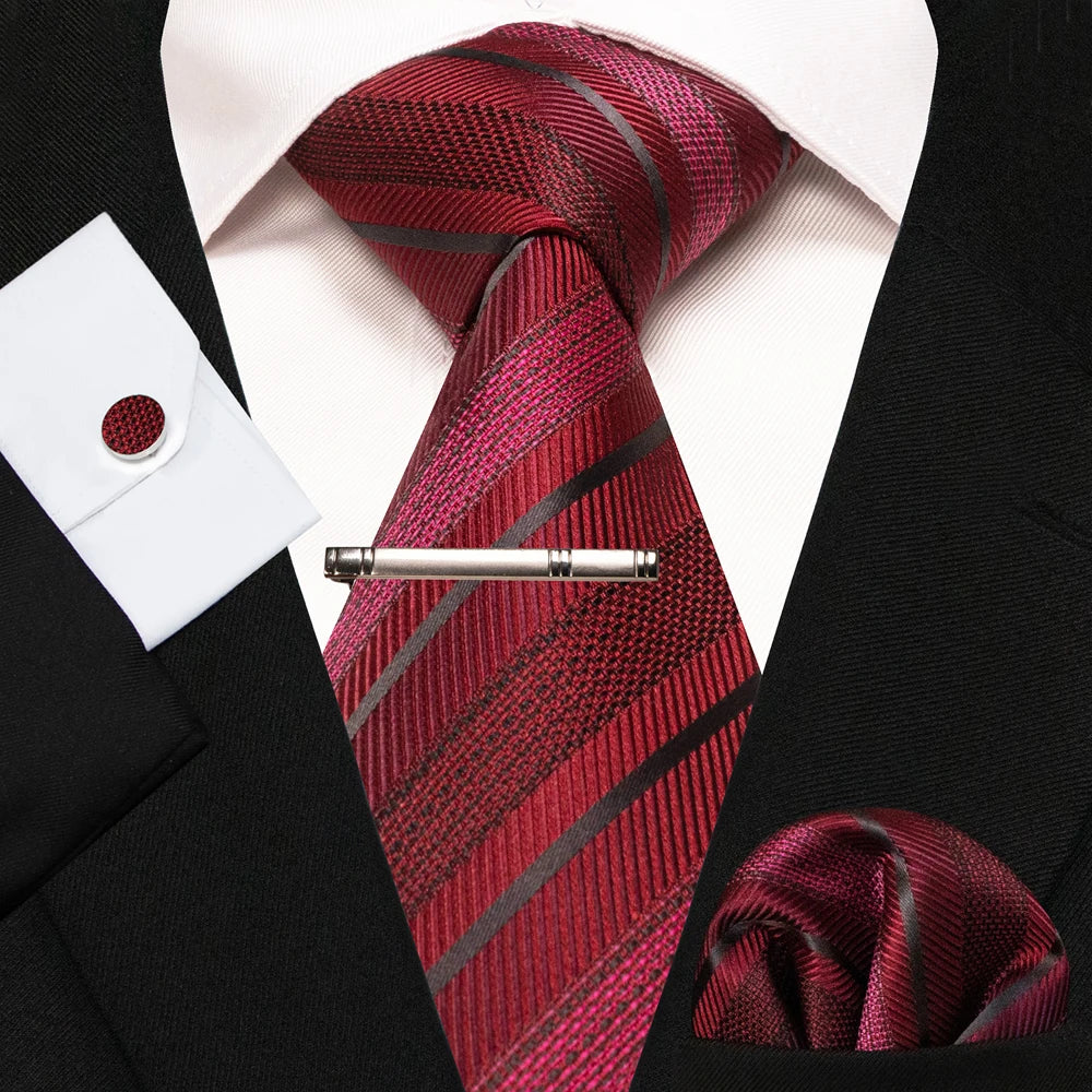 8cm Silk Men’s Tie Set with Pocket Square