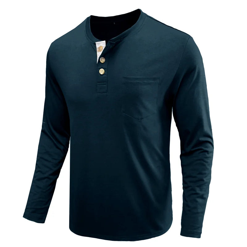 Men’s Casual Long Sleeve Elastic T-Shirt
