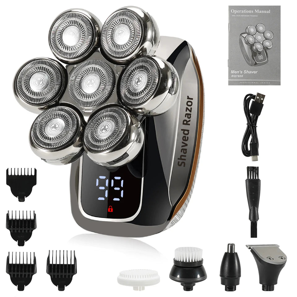 7D Electric Head Shaver for Bald Men