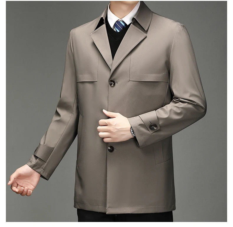 Trench Coat – Business Casual Single Breasted Jacket