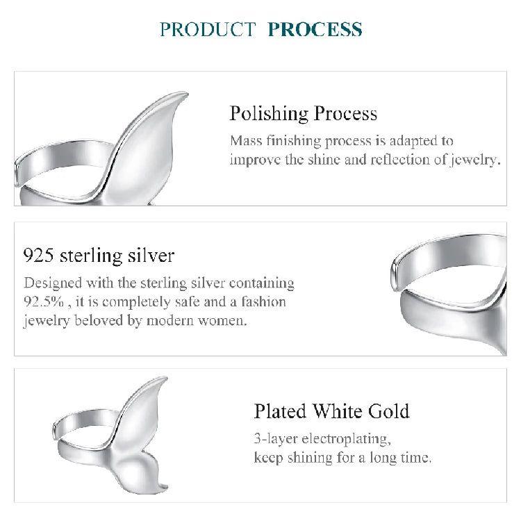 Bamoer 925 Silver Mermaid & Starfish Ocean Hoop Earrings