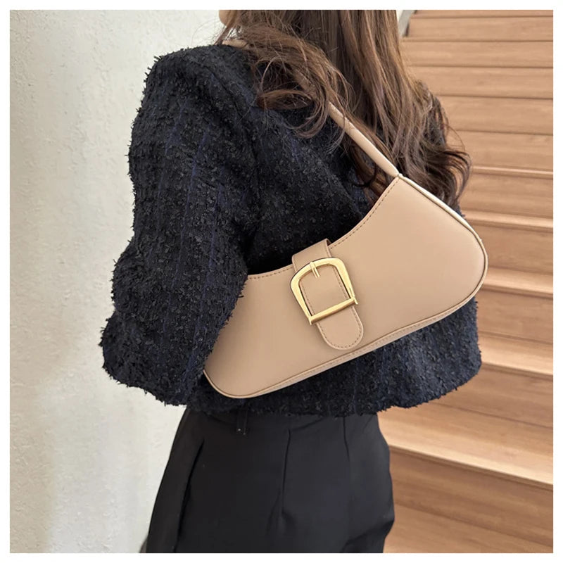 Women’s PU Leather Shoulder Bag – Vintage Soft Armpit Purse