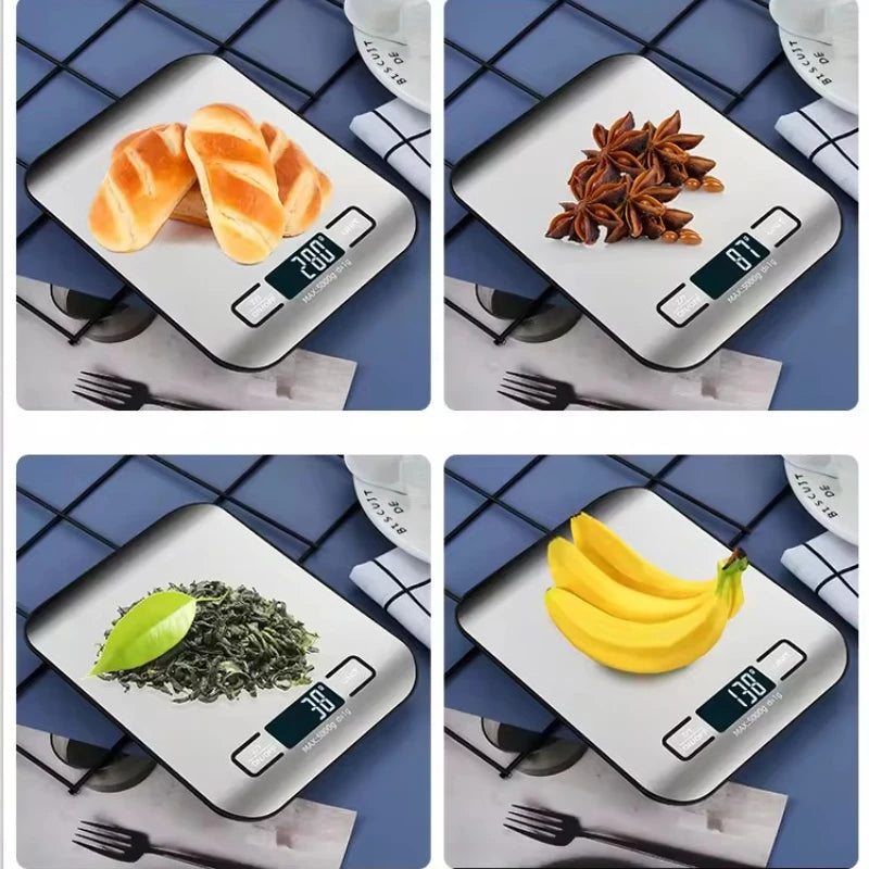 Digital Kitchen Scale 5kg/1g – LED Stainless Steel Panel