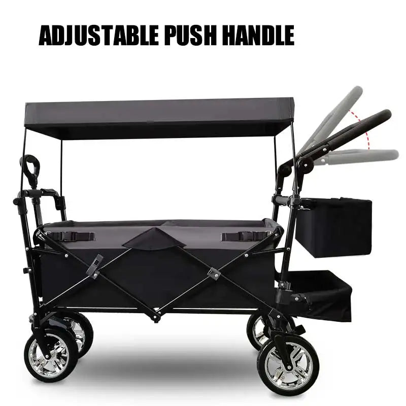 Outdoor Camping Vehicle with Shed, Multifunctional, Installation Free, Foldable Pole Camping Vehicle, Portable Shopping Cart