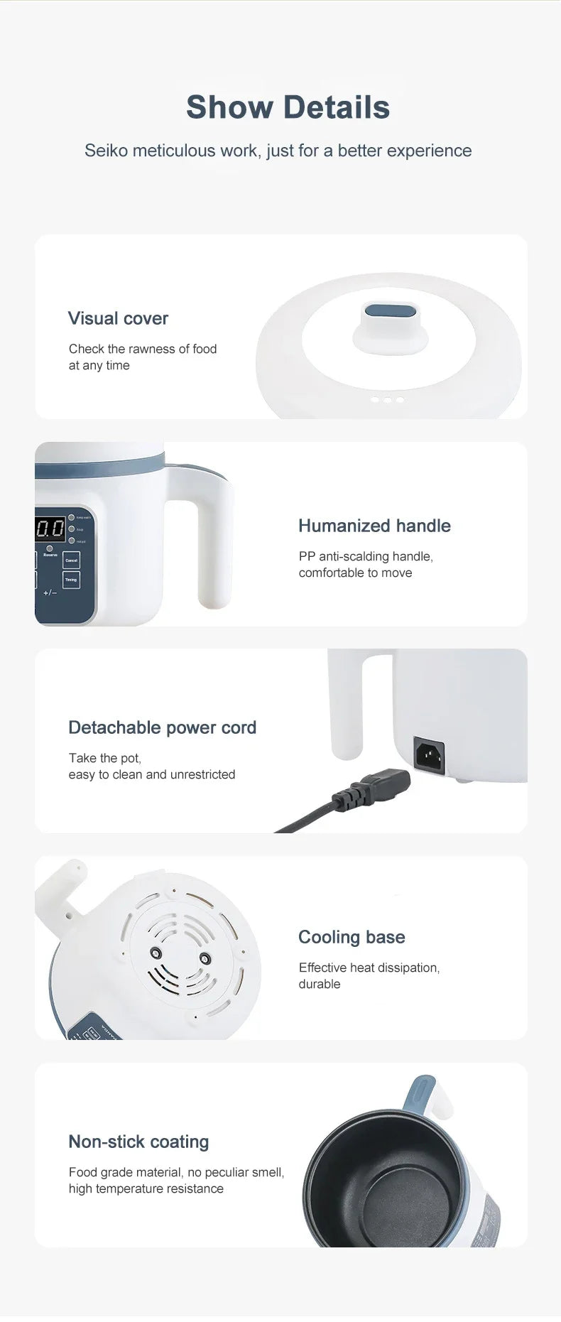 Rice cooker multi-function pot multi-function pot mini hot pot pot soup household appliances kitchen pot suitable for 1-3 people