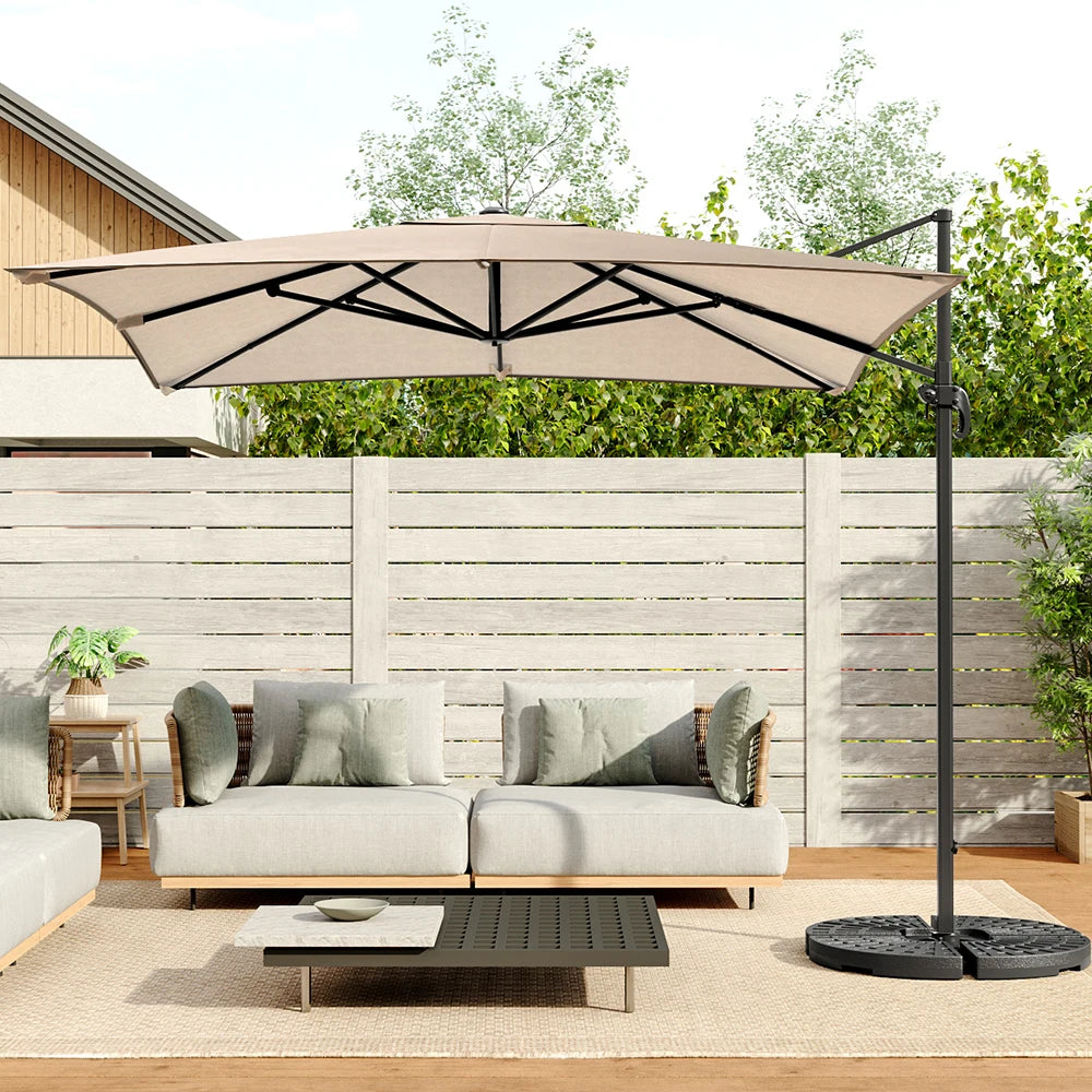 Breeins 3M Tilting Aluminium Cantilever Parasol – Dark Grey