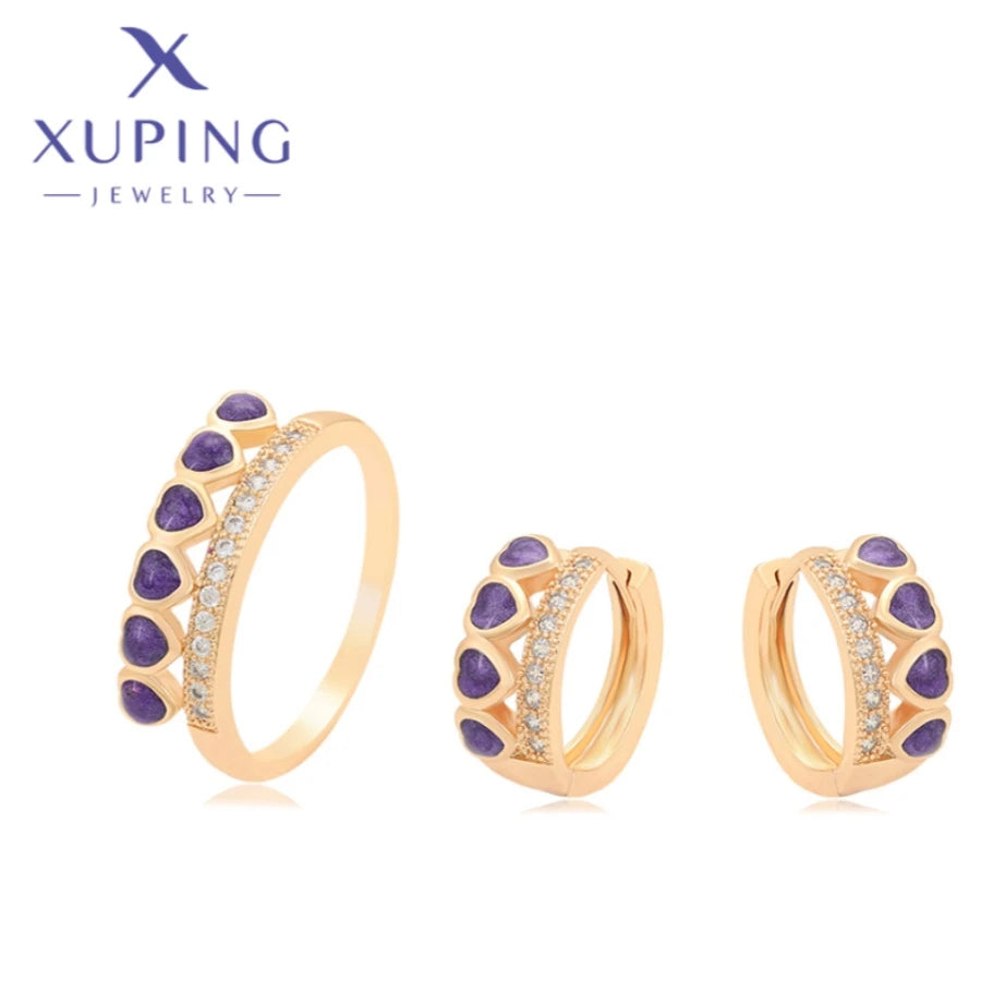 Xuping  Jewelry New Exquisite Style Pearl Round Shape Gold Color Rings Earrings Set for Women Set Party Wish Gifts 6533810