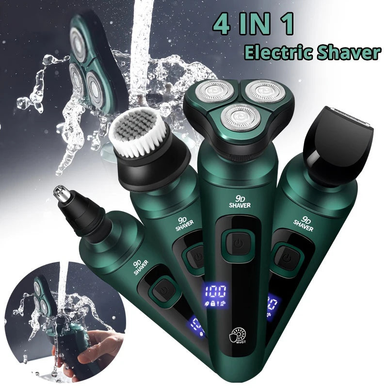 LED Digital Electric Shaver with Trimmer & Nose Hair