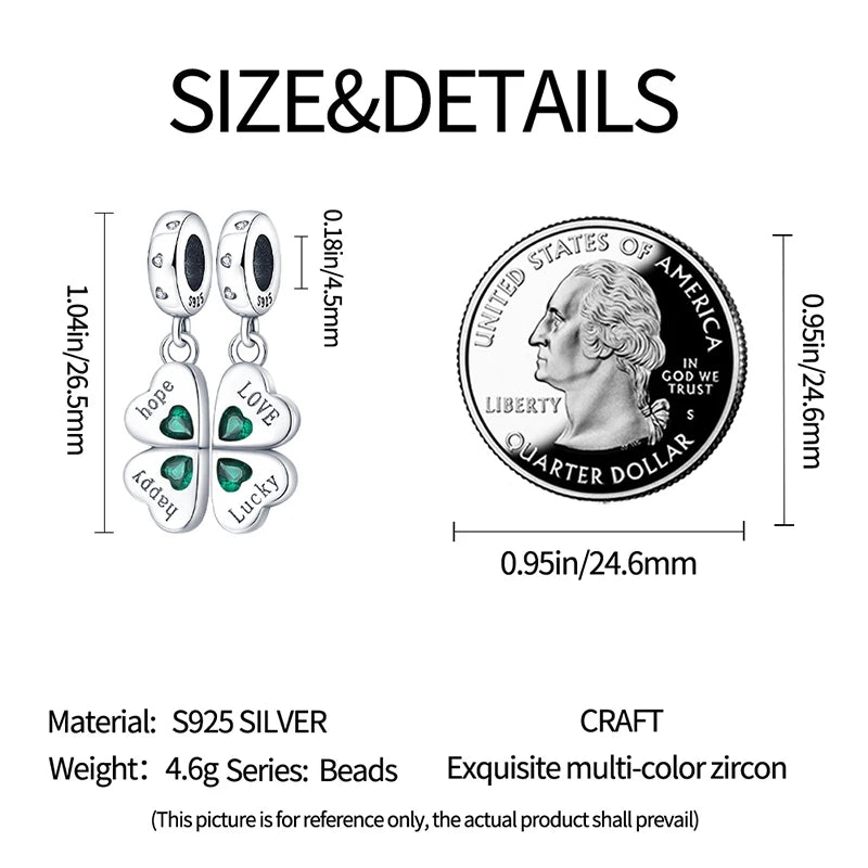 925 Sterling Silver Colorful Koi Pendant Beads Lucky Charm for DIY Bracelets