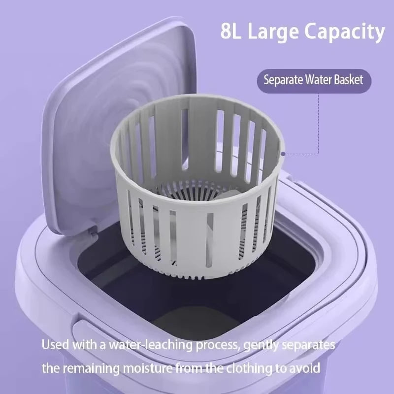 8L Portable Folding Mini Washing Machine
