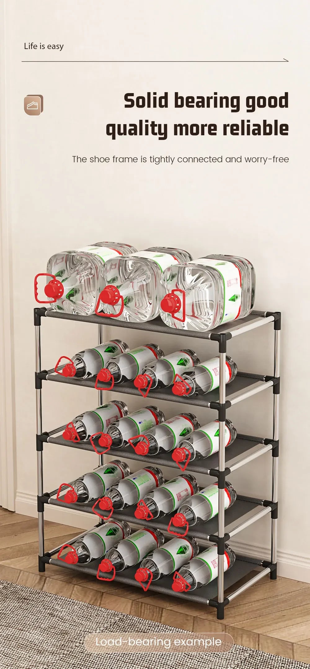 Metal Shoe Rack – Space Saving Black Shoe Storage Organizer