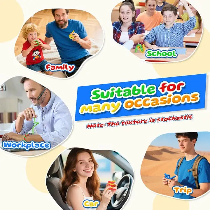 Silicone Sensory Stick,EDC Fidget Anti Stress Relief Sensory Toys for Kids Adults ADHD Autism Anxiety Gadgets Antistress Quiet