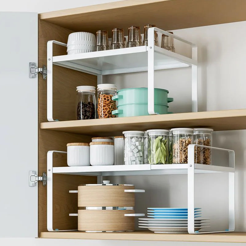 Retractable Kitchen Microwave Storage Rack Organizer
