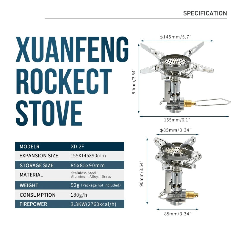 Campingmoon Mini Adjustable Gas Stove Portable Camping Accessory