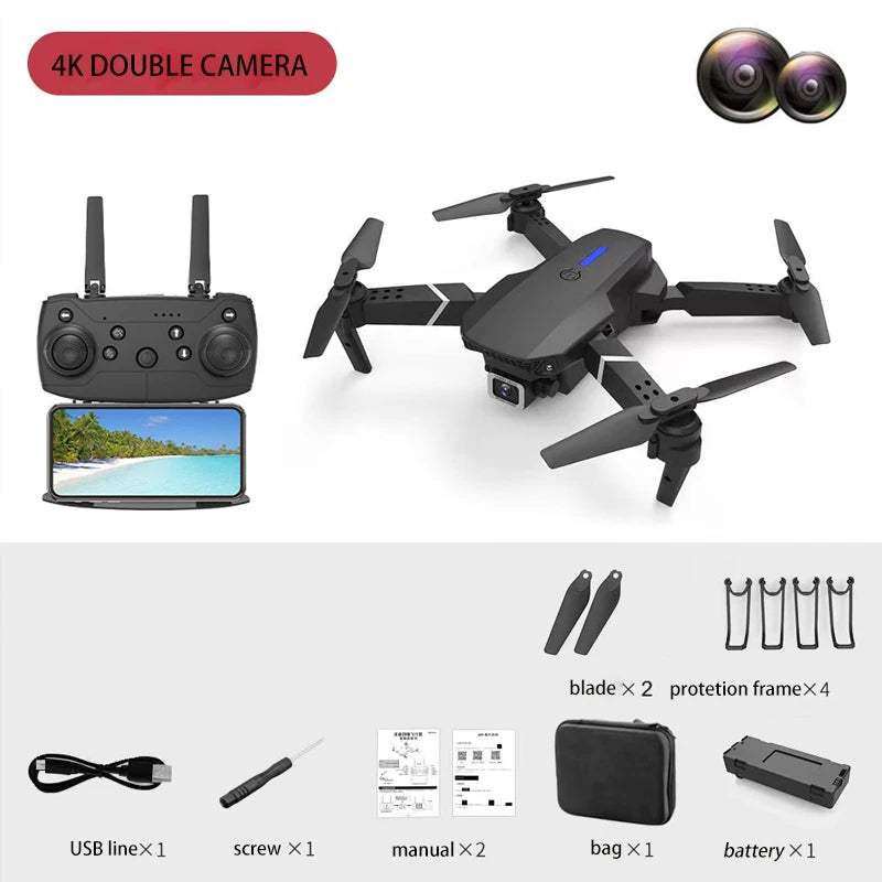 E88 Drone Toy – Dual Camera 4K HD Remote Control