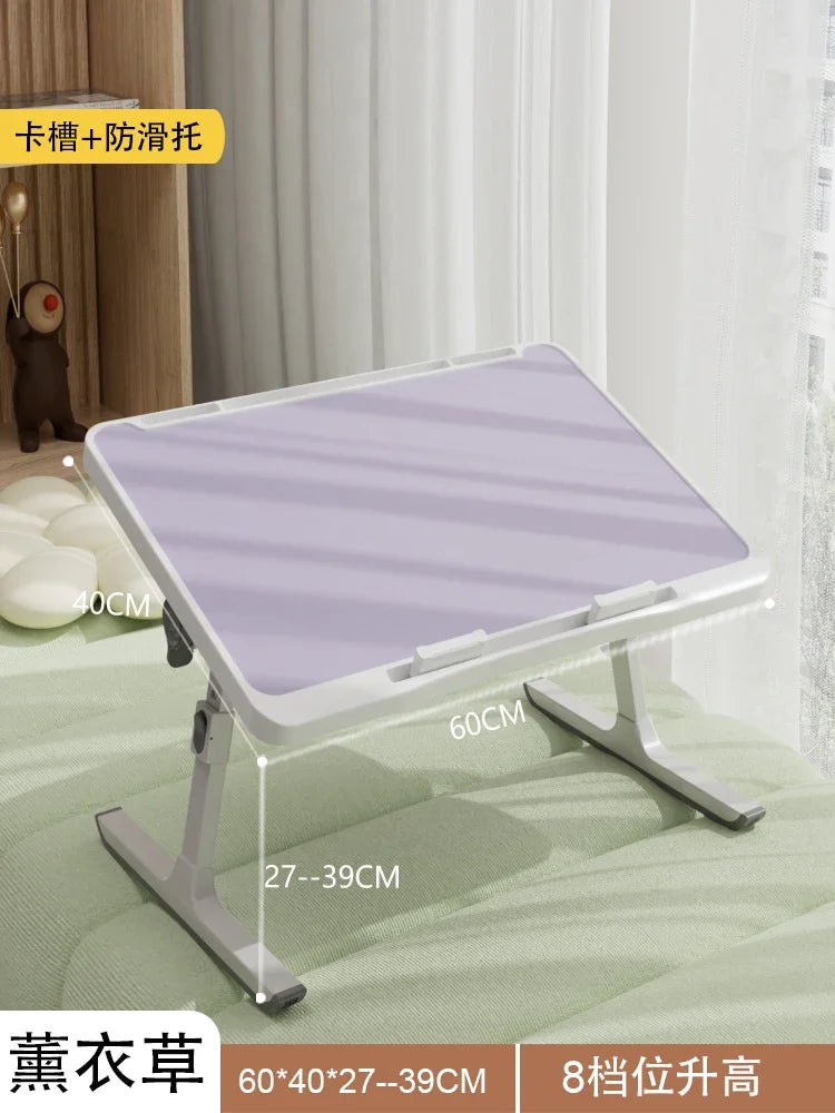 Modern Wooden Office Desk with Keyboard Shelf & Wheels