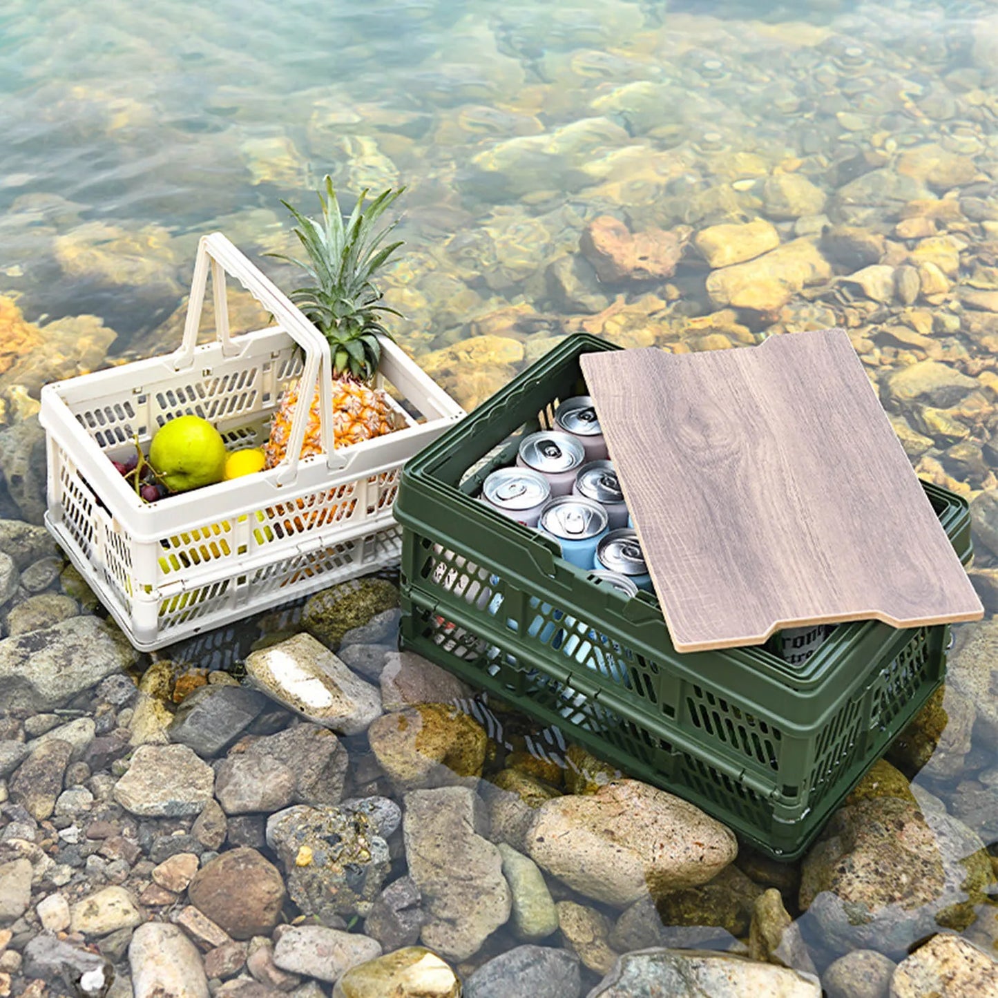 Foldable Camping Storage Basket Large Capacity