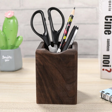 Wooden Material Desk ganizer Pen Holder Storage Box Pencil Case Stationery Tray Office Supplies School Accessories