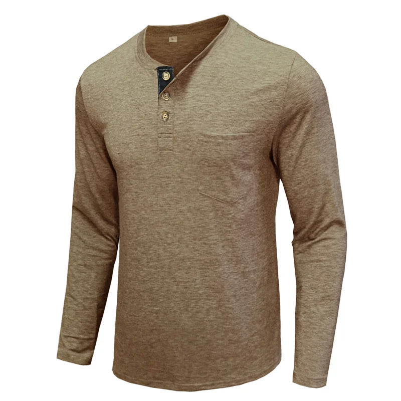 Men’s Casual Long Sleeve Elastic T-Shirt