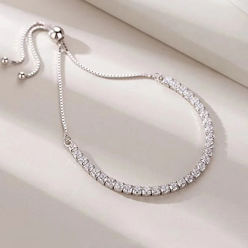 Popular Inlaid Zircon Combination Chain 925 Sterling Silver Bracelet New Ladies Jewelry Birthday Party Gift Fashion Jewelry
