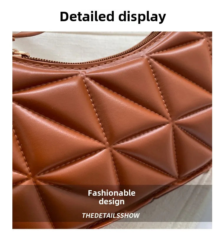 Vintage Fashion Versatile New Women's Bags Solid Rhombic High-End Texture Simple Generous Temperament Crossbody Shoulder
