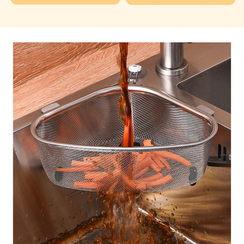 Stainless Steel Triangle Sink Drain Basket Strainer