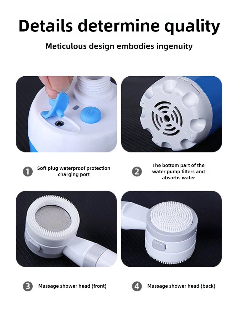 Outdoor Portable Shower Gadget Construction Site Dormitory Camping Simple Mobile Shower Wireless Shower Rechargeable Water Pump