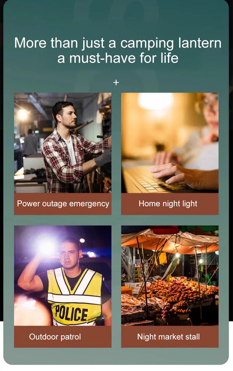 Portable camping light, LED camping light, outdoor tent light, rechargeable flashlight, LED tent light, portable durable camping