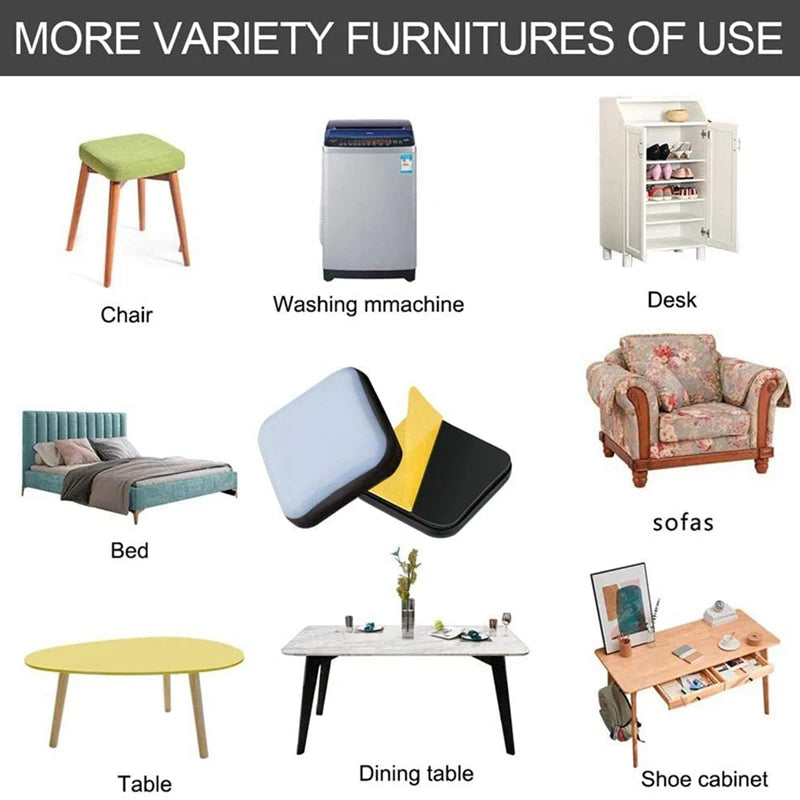 80pcs PTFE Self-Adhesive Furniture Glider Pads