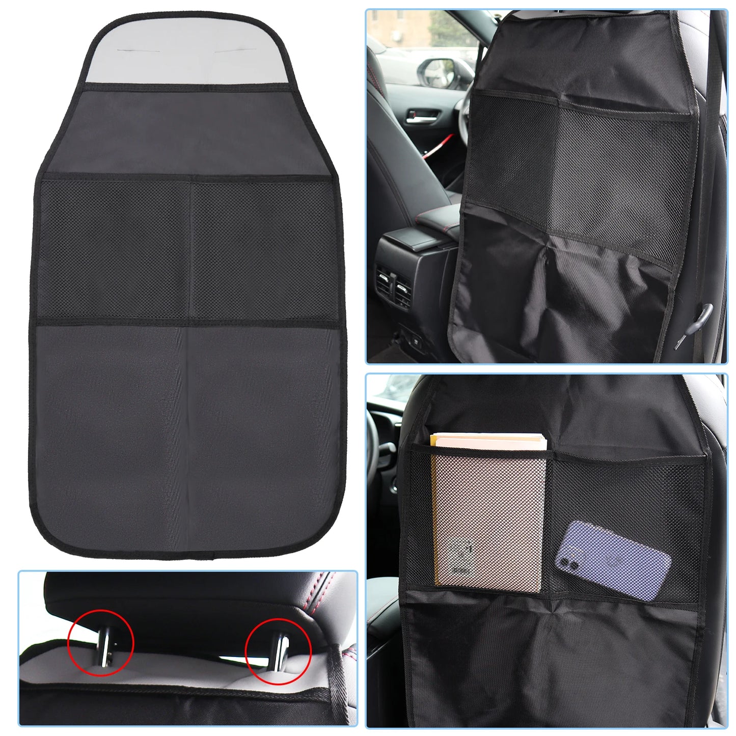 Caer Kids Car Seat Back Protector with Organizer Universal