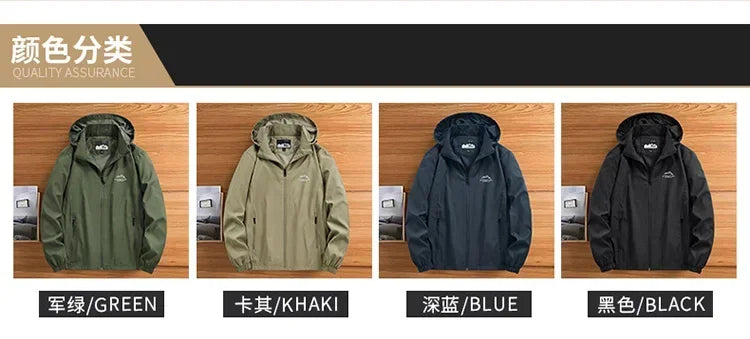 Men’s Hooded Windbreaker Jacket – Autumn Winter Casual Coat
