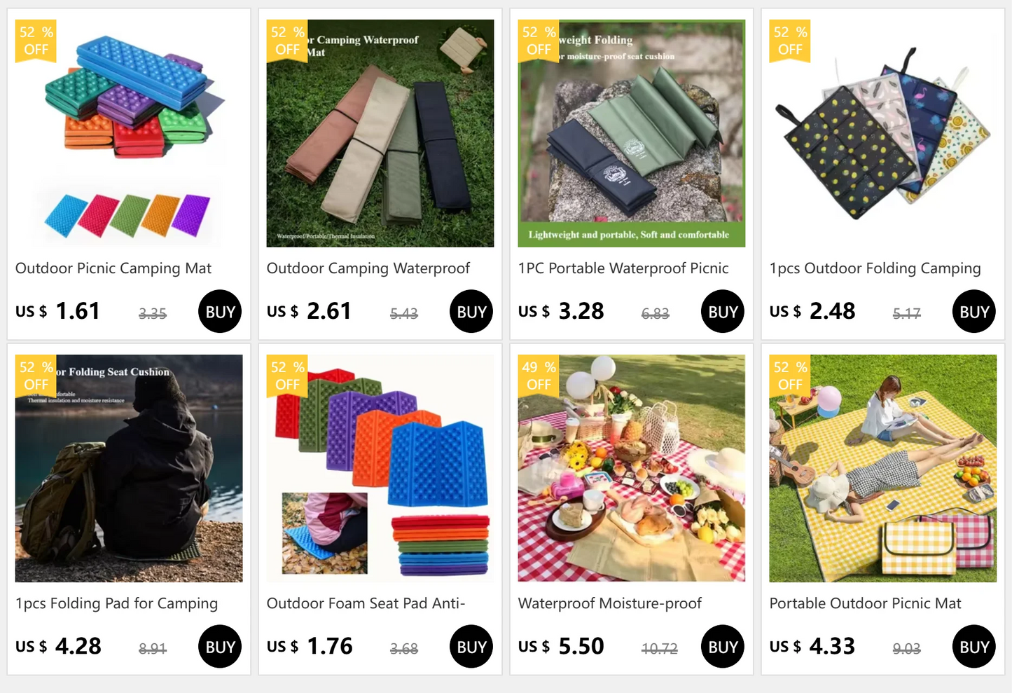 Foldable Waterproof Camping Sleeping Pad Picnic Mat