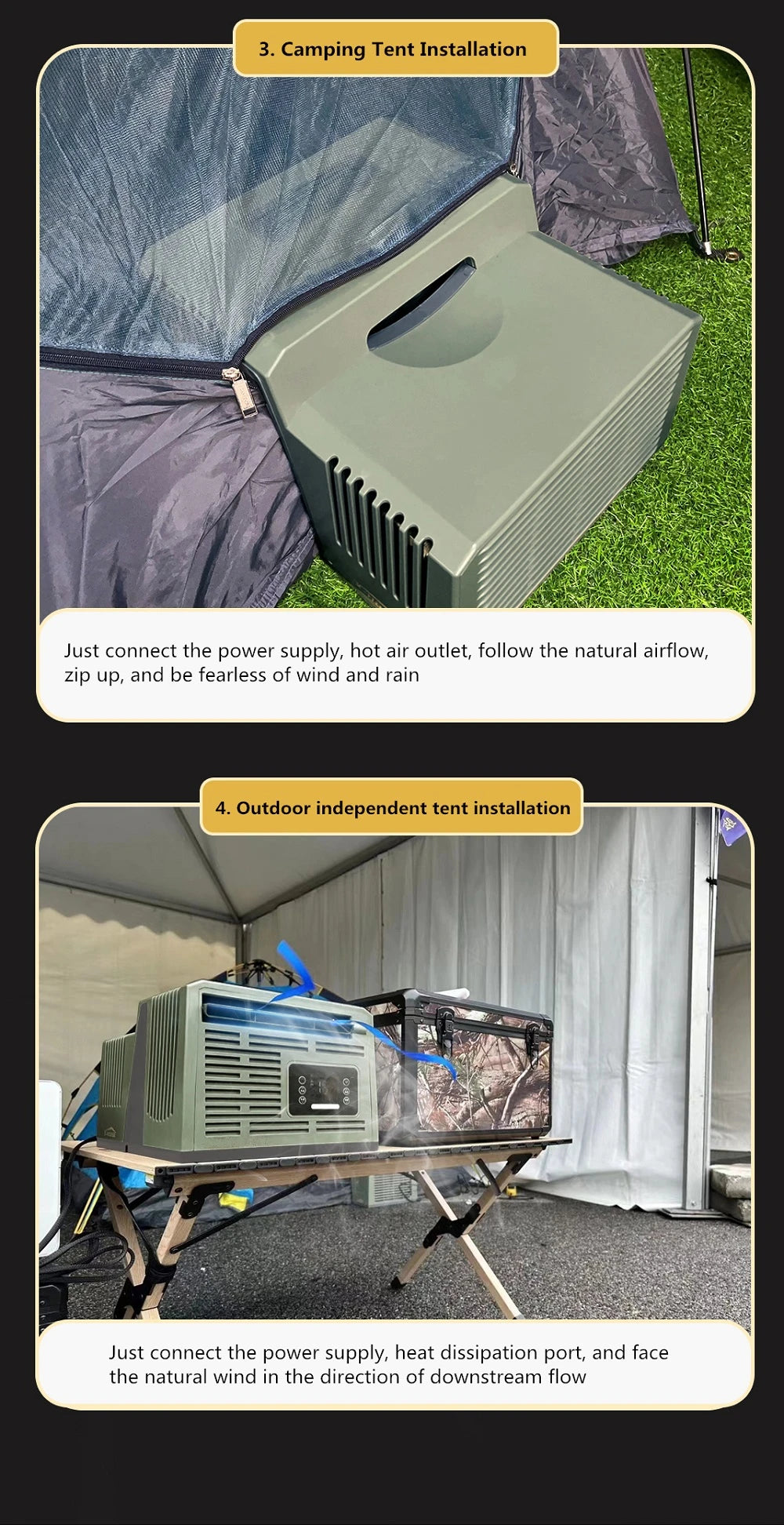 Outdoor Camping No Installation Mobile Air Conditioning Portable Parking Tent No Drainage Mini Refrigeration Air Conditioning