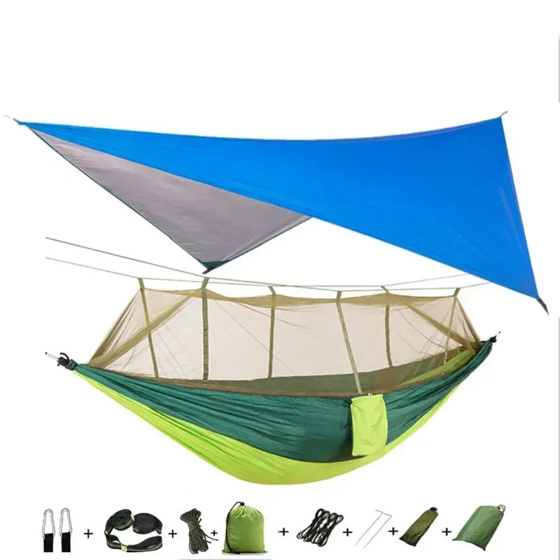 Swallowtail Camping Hammock with Mosquito Net & Rainfly