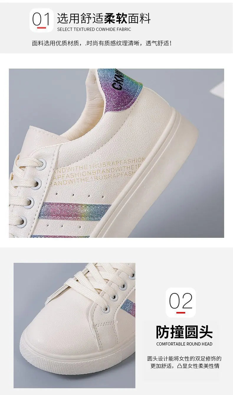 Women Sneakers Autumn New Casual Walking Shoes Woman Flat Lace Up High Quality Sneakers Fashion Flat-bottomed Casual Shoes