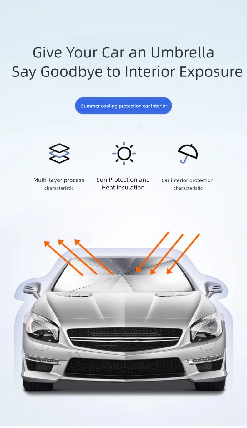 Car Sunshade Umbrella Front Windshield Heat Protector