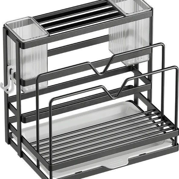 Wall-Mounted Stainless Steel Kitchen Storage Rack