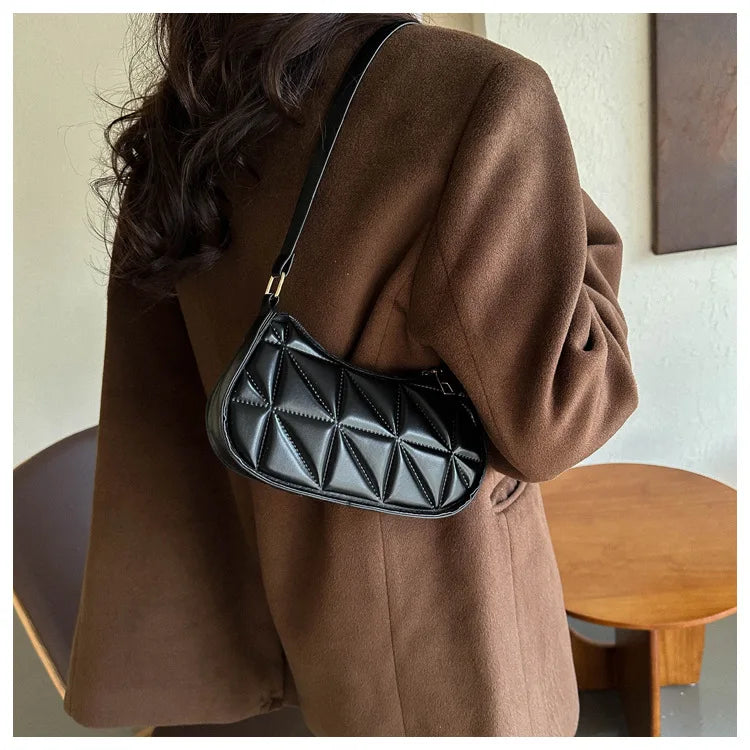 Vintage Fashion Versatile New Women's Bags Solid Rhombic High-End Texture Simple Generous Temperament Crossbody Shoulder