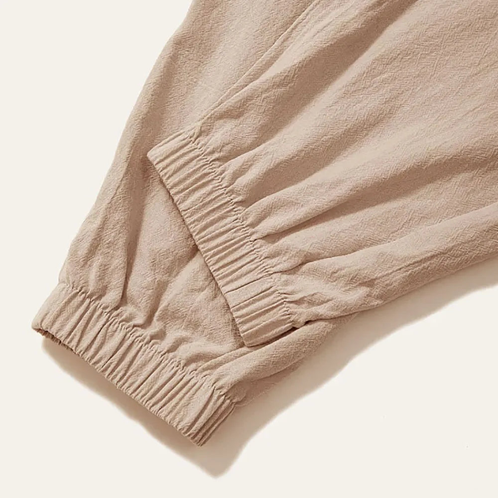 Men’s Harem Pants – Cotton Linen Loose Fit Joggers, Breathable Streetwear Trousers