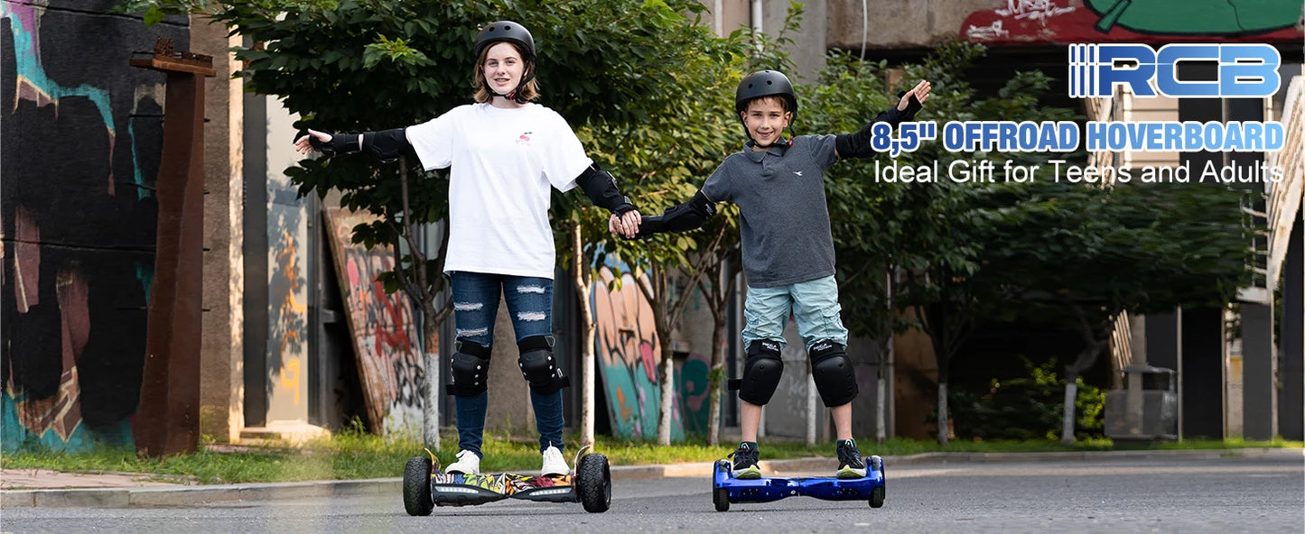 RCB Hoverboard 8.5" all terrain hoverboards, APP control, integrated LED Bluetooth with powerful motor, electric skateboard