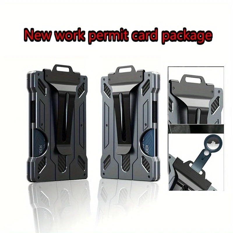 Anti-Theft Aluminum Alloy Work Card & ID Holder