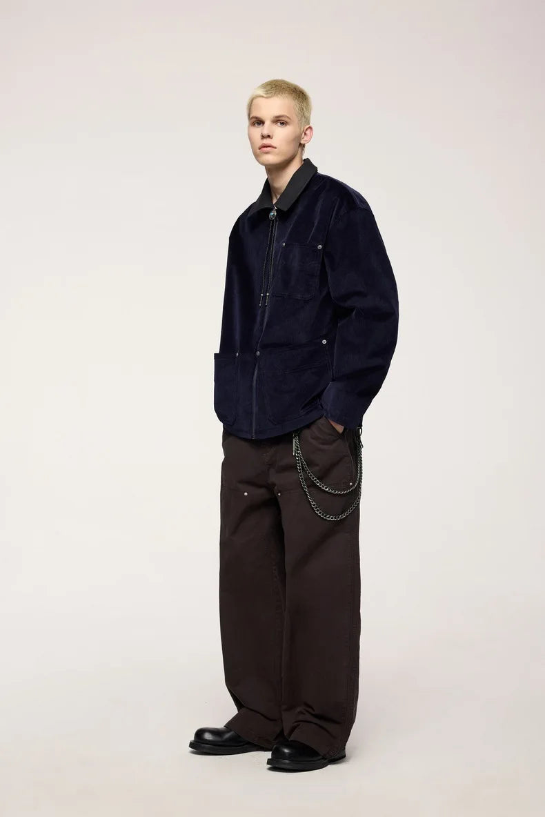 Men’s Wide-Leg Street Style Work Pants Autumn 2025