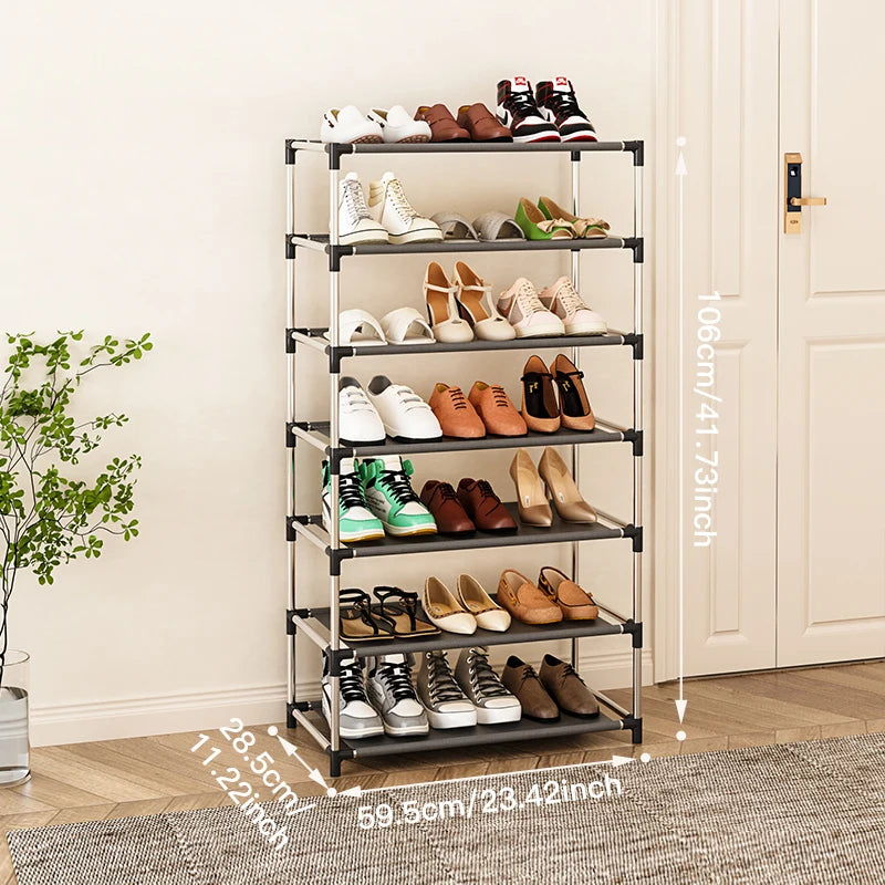 Metal Shoe Rack – Space Saving Black Shoe Storage Organizer
