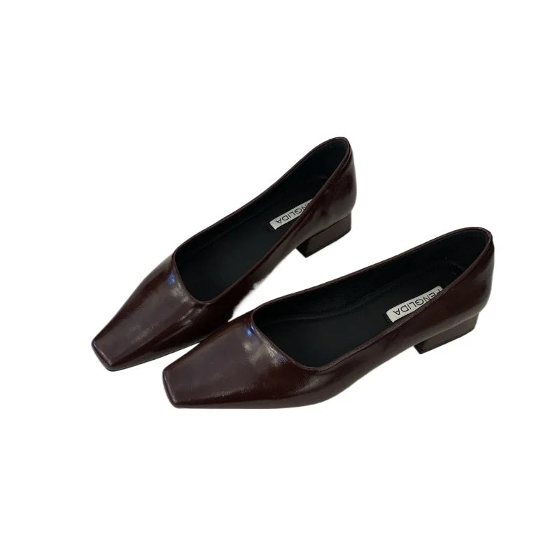 Elegant Women’s Low-Heel Pumps – Round Toe Spring