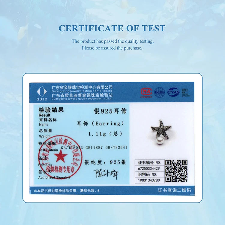 Bamoer 925 Silver Mermaid & Starfish Ocean Hoop Earrings