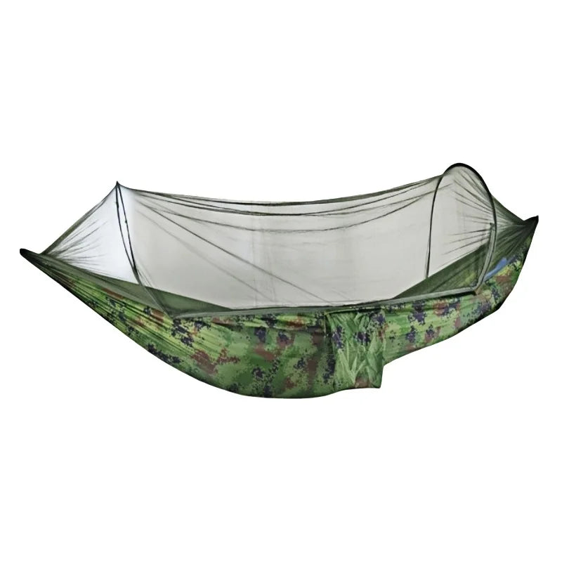 Outdoor camping hammock with mosquito net network foldable portable elastic garden leisure sleep leisure camping equipment
