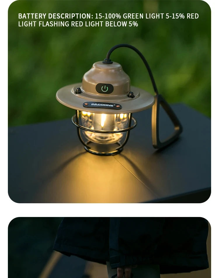 Modern Outdoor Camping Lamp – Dimmable Rechargeable Lantern