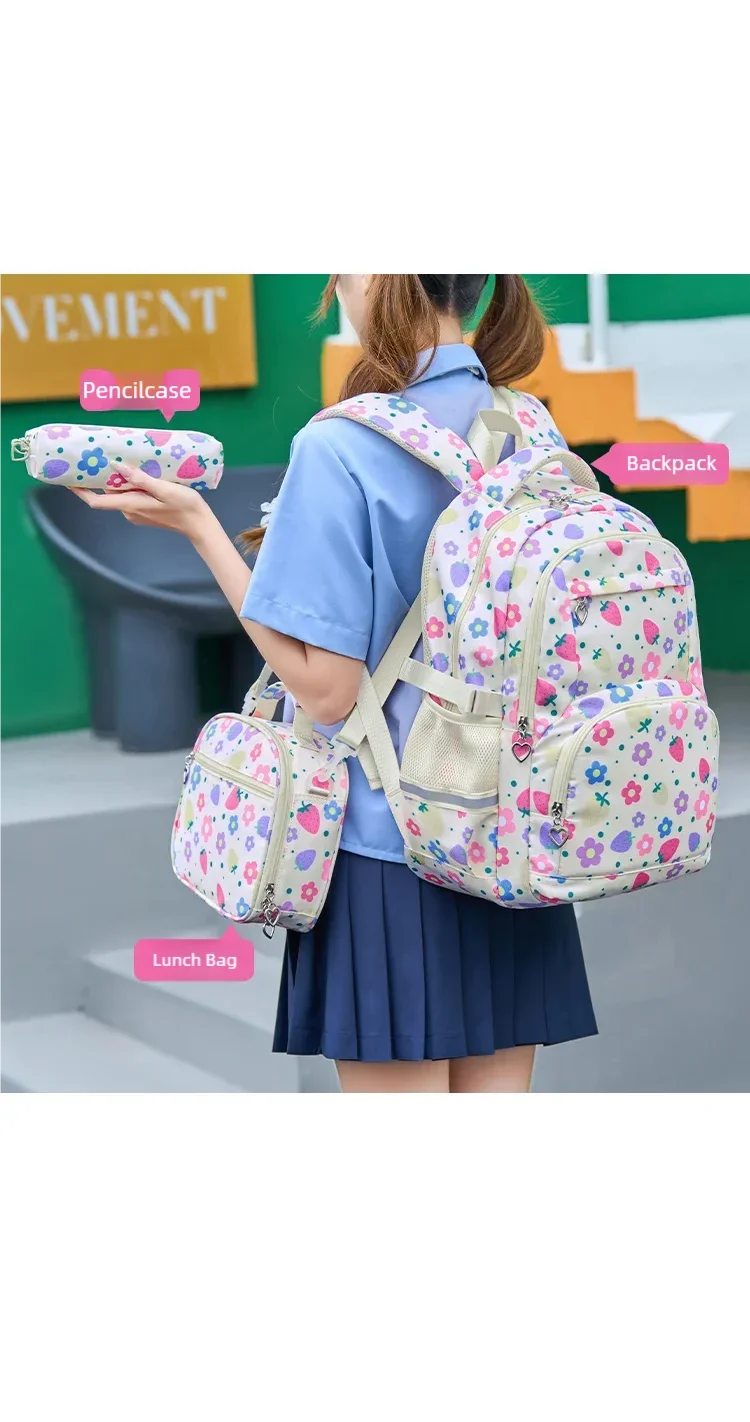 Schoolbags for Primary School Girls, Fashionable Backpacks, Large Capacity Junior High School Students, Versatile Backpacks