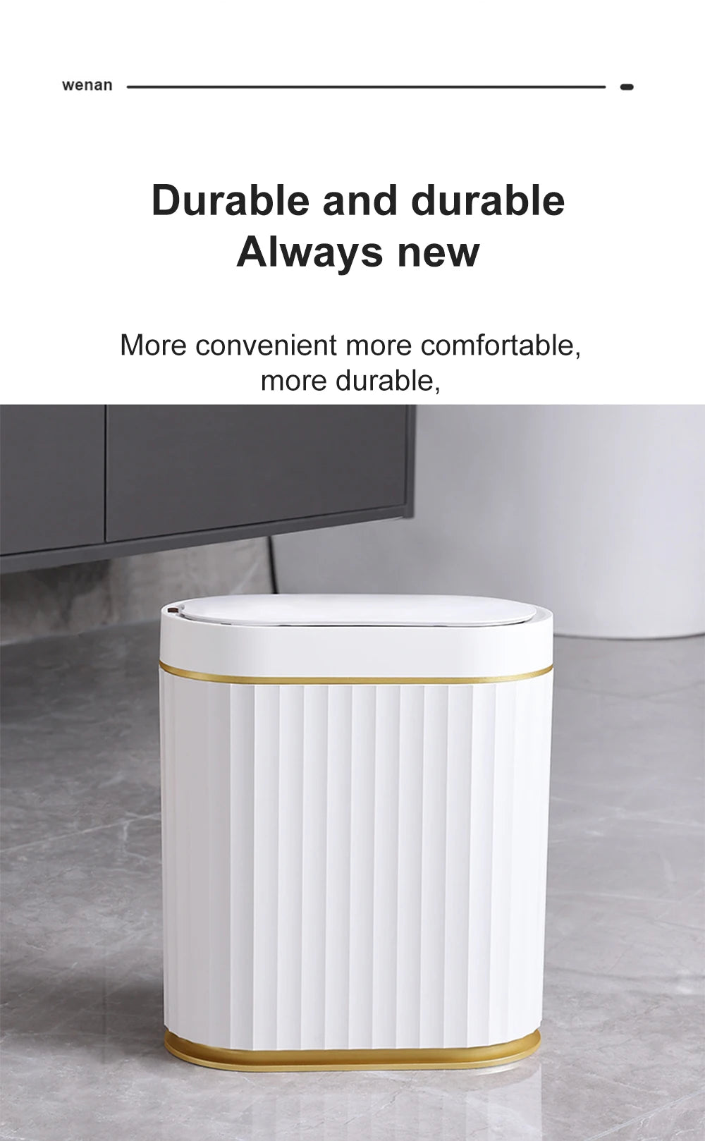 Smart Home Automatic Sensor Trash Can For Kitchen Bathroom Toilet Smart Trash Can Living Room Dustbin Wastebasket Waterproof Bin